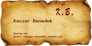 Keczer Benedek névjegykártya